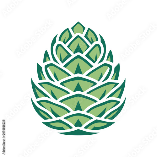 Flat geometric hop cone vector illustration