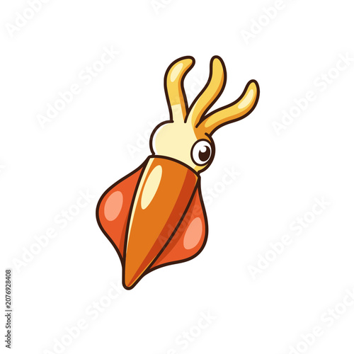 Cartoon Squid Vector Illustration