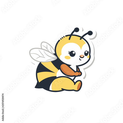Cute cartoon bee vector illustration