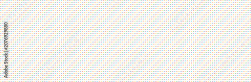 A seamless repeating pattern of small, colorful, slanted rectangular dashes arranged in horizontal rows against a clean white background