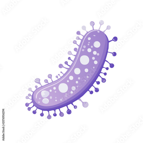 Purple Bacterium Vector Illustration