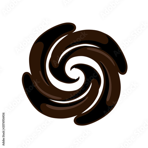 Abstract Brown Swirl Vector Design