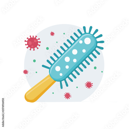 Bacteria and Viruses Flat Vector Illustration