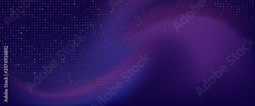 Purple abstract pixel texture bg video screen. Tv pattern background with square noise effect. Futuristic broadcast neon gradient banner for television. Modern vhs led static display element