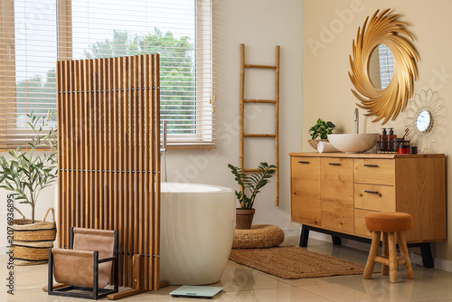 Interior of stylish bathroo...