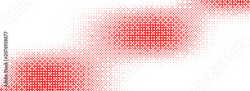 Red dotted bitmap pixel texture. Dither gradient pattern background. Bright 8 bit halftone pop art gradation wallpaper. Vector vanishing raster video arcade game backdrop.Eps10 ilustration
