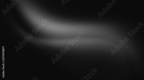 Elegant black and white halftone wave background with grain texture
