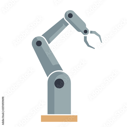 Industrial Robotic Arm Vector Illustration