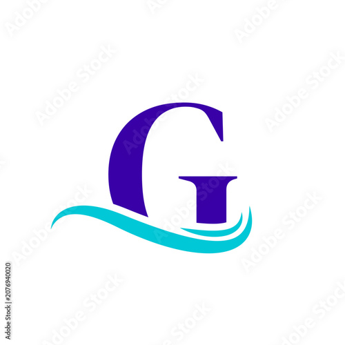 G Alphabet Sea Wave Logo Design