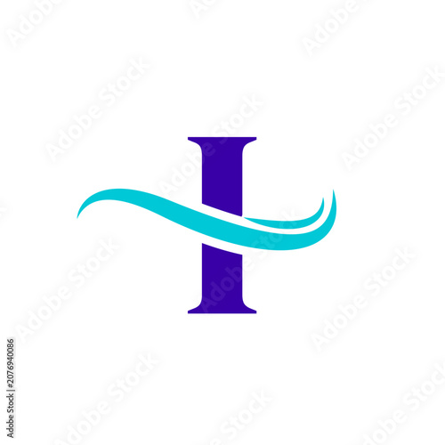 I Alphabet Sea Wave Logo Design