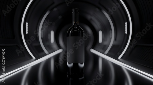 Futuristic Sci-Fi Technology Abstract with Glowing Lights.