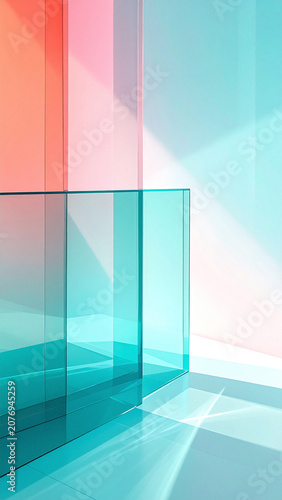 Abstract frosted glass background with translucent layered panels 2