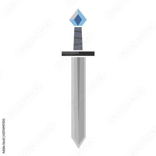 Flat vector illustration of a medieval sword