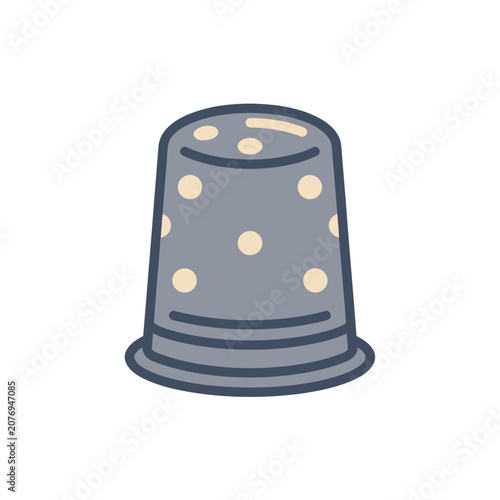Flat vector illustration of a thimble with dots