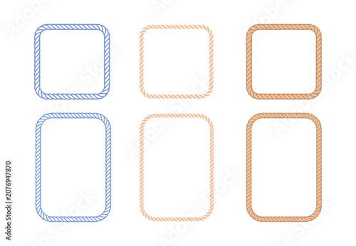 Rectangle and Square shape Rope Frame Border