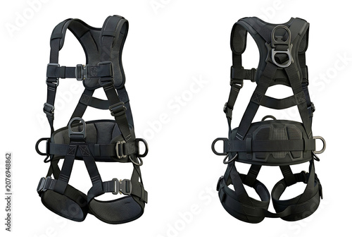 3D Safety Harness for Industrial Workers Isolated on Transparent PNG Background