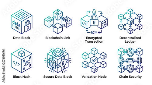 Digital data block encryption security network connection concept