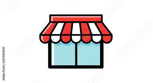 Store front with striped awning for retail concepts