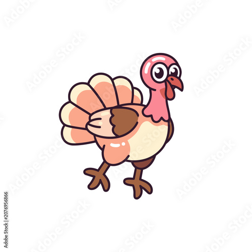 Cute cartoon turkey vector illustration