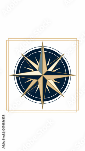 Flat Compass Rose Vector Illustration