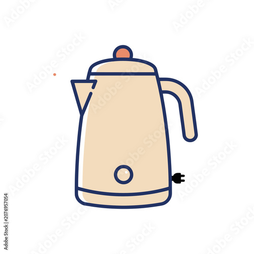 Flat vector illustration of an electric kettle