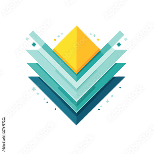 Abstract geometric mountain with layered triangles