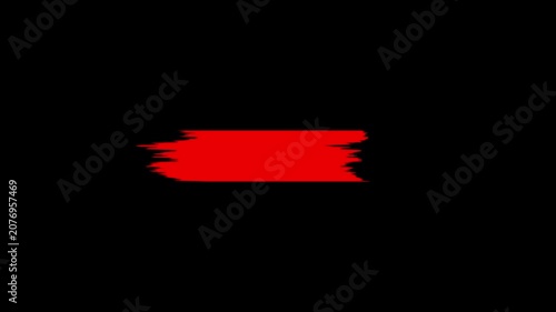 Red Brush Stroke on Black Background Transition Effect