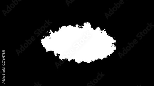 White paint smear on black background, abstract brush stroke, artistic texture, creative black and white, isolated, grunge effect