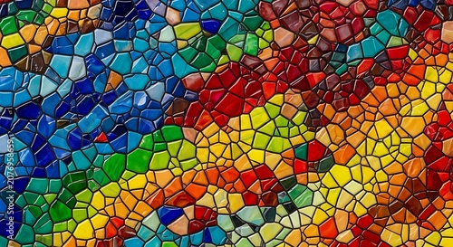 Vibrant abstract digital mosaic texture background.