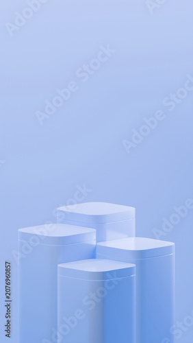 Foto 4 vertical cube podiums with rounded corners