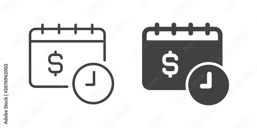 Obraz na płótnie Payment Schedule Icon. Line and glyph solid icon