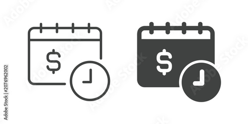 Obraz na płótnie Payment Schedule Icon. Line and glyph solid icon