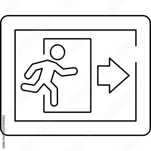 Fotografie Line Emergency Exit Icon