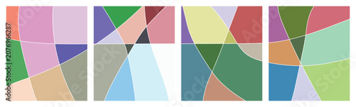 Vibrant geometric composition with colorful shapes and patterns.eps