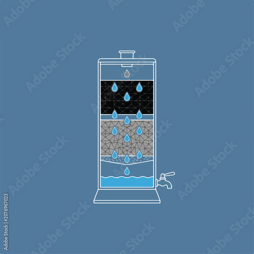 Water Filter System Purification Process.