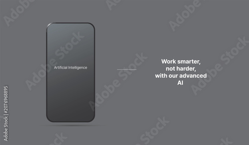 Mobile AI Technology Concept with Smartphone on Dark Background