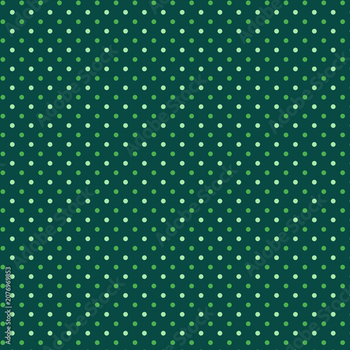 Bild auf Leinwand Small polka dot fabric in green tones Geometric fabric seamless pattern in simpl