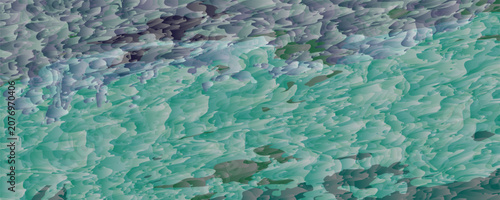 Abstract Mint Green and Gray Organic Texture Background with Fluid Relief Pattern