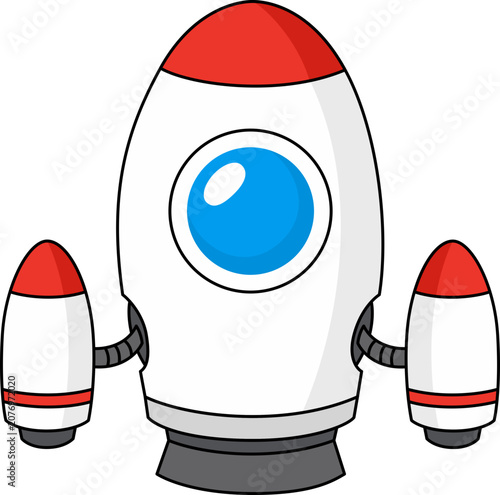 Red rocket cartoon illustration