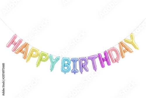 Photography Colorful balloon happy birthday banner