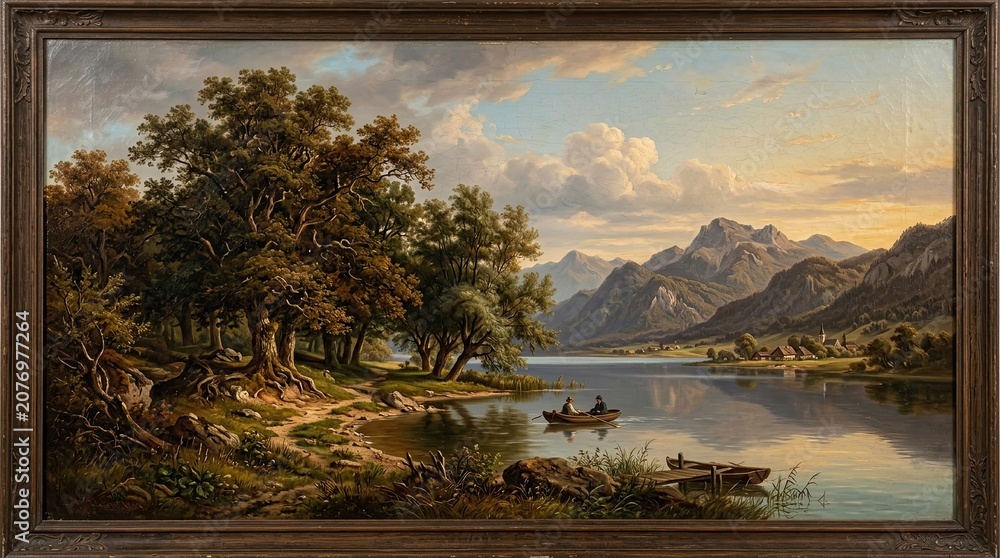 Obraz premium sunset over the lake