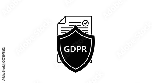GDPR shield icon protection symbol.
