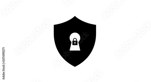 Obraz na plátně Shield with lock icon security symbol.