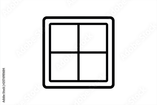 Minimalist Square Window Pane Icon