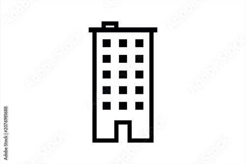 Modern Apartment Building Line Icon