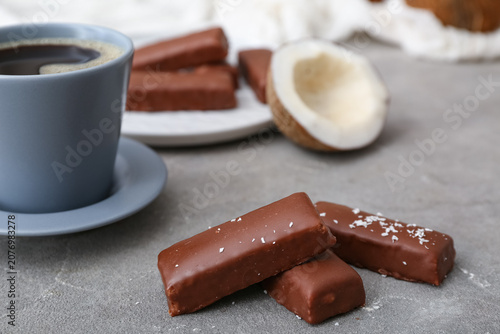 Tasty chocolate covered coc...