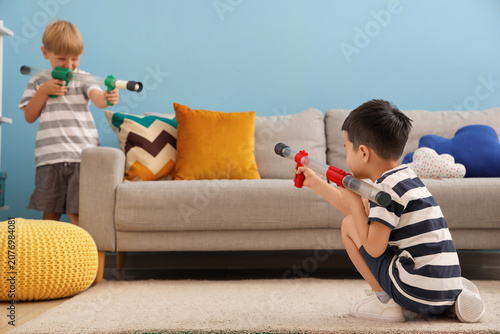 Cute little boys playing wi...