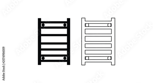 Fotografie Ladder Silhouette With Black And White Versions Linear Style