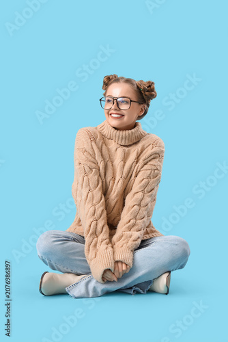 Happy beautiful young woman...