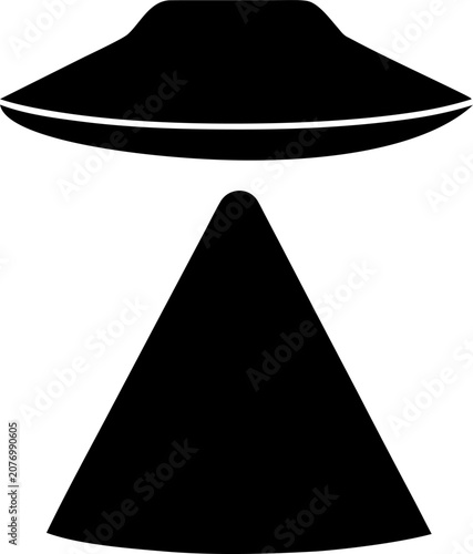 UFO Silhouette SVG Vector for Sci Fi and Space Design Projects